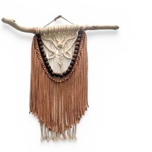 🦋 Boho Butterfly Macramé Wall Hanging – Handmade with Romanian Driftwood 🦋